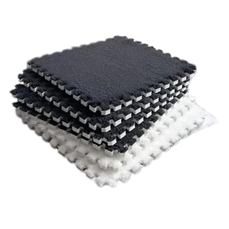 Goma Eva hogar 60cm x60cm 2cm esp Blanco-Negro