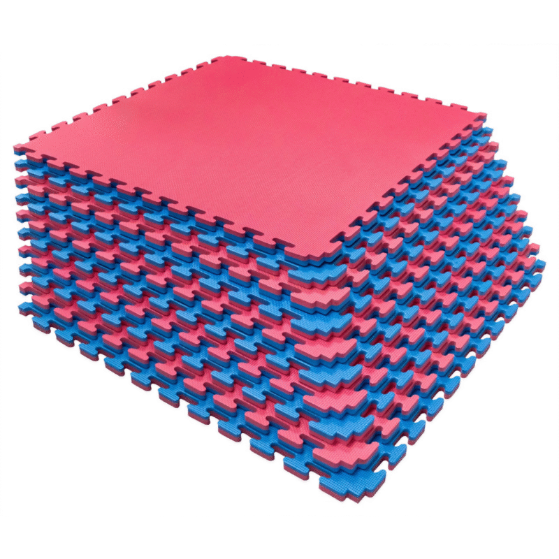 Goma Eva Gym 1m x 1m 4 cm Azul-Rosa